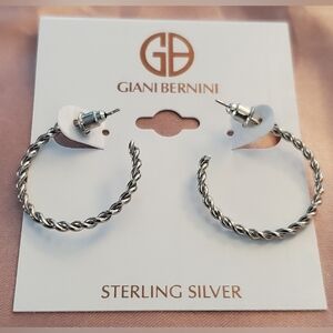 Giani Bernini Sterling Silver Twisted Hoop Earrings